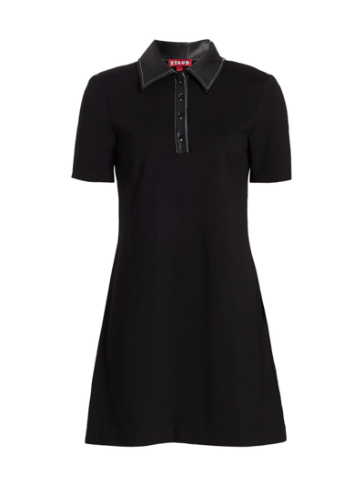 Shop Staud Women's Jay Polo Mini Dress In Black Black