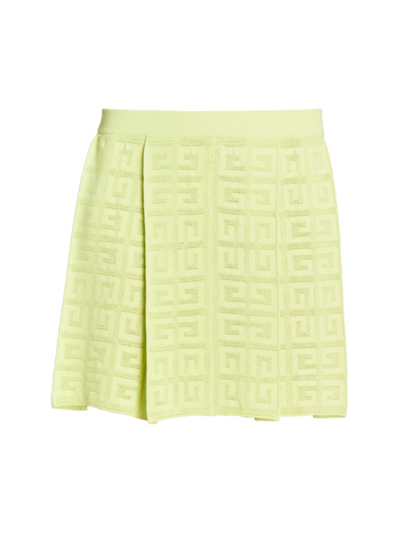 Shop Givenchy Women's Logo Knit Mini Skirt In Fluo Yellow