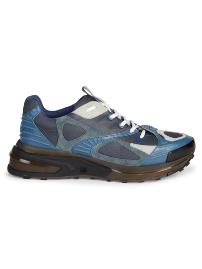 Shop Givenchy Men's Tr Low-top Runner Sneakers In Blue