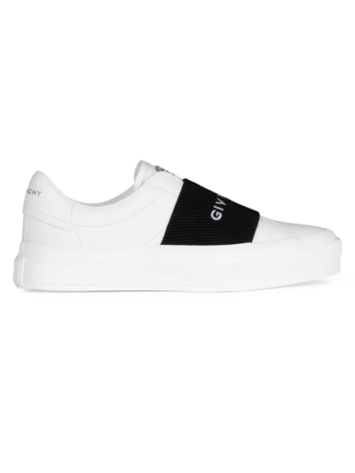 Shop Givenchy Women's City Sport Leather Low-top Sneakers In White Black