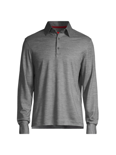Shop Isaia Men's The Evening Polo Shirt In Grey
