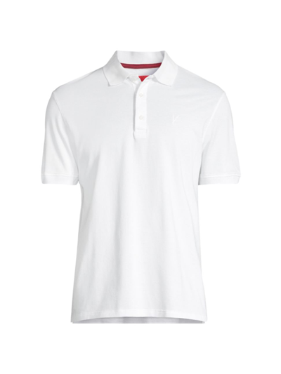Shop Isaia Men's The Logo Polo Shirt In White