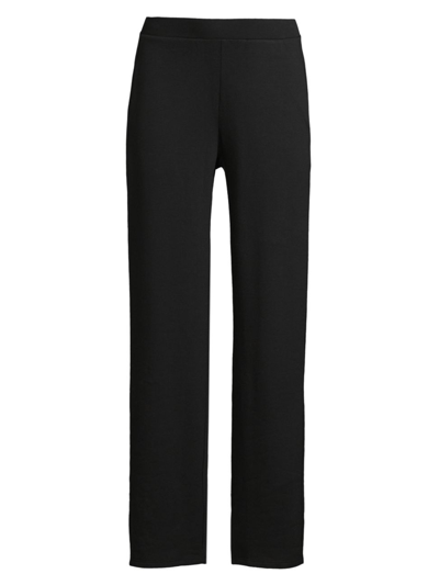 Shop Eileen Fisher Women's High-waisted Straight Pants In Black