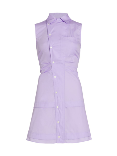 Shop Derek Lam 10 Crosby Women's Santina Sleeveless Shirtdress In Lilac