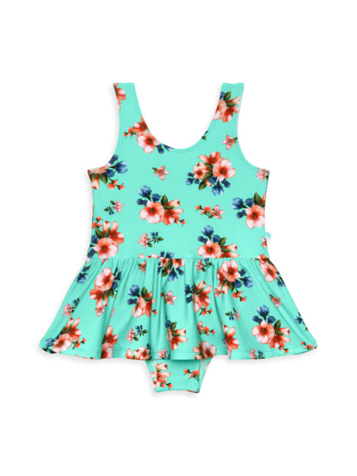 Shop Posh Peanut Baby's & Little Girl's Aisha One-piece Peplum Swimsuit In Blue