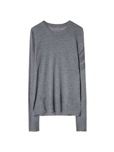 Shop Zadig & Voltaire Women's Miss Arrow Embellished Sweater In Grey