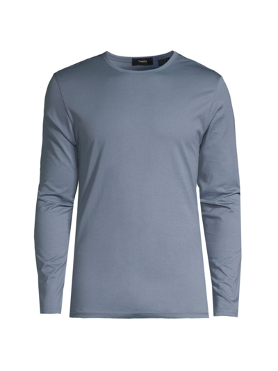 Shop Theory Precise Cotton Long-sleeve Shirt In Bering