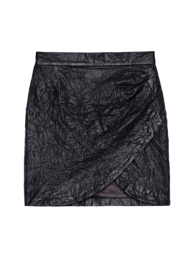 Shop Zadig & Voltaire Women's Julipe Leather Mini Skirt In Noir