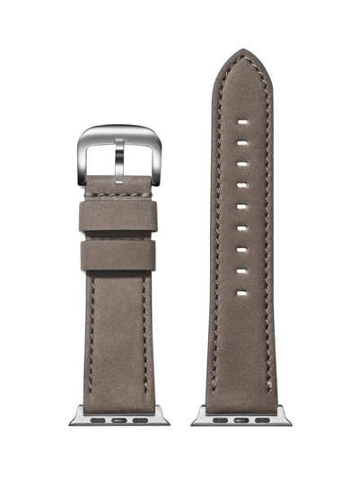Shop Shinola Men's Aniline Latigo Leather Smart Watch Strap In Heather Grey