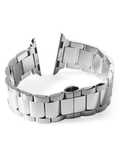 Shop Shinola Men's Three-link Stainless Steel Smart Watch Bracelet In Silver