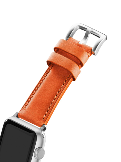 Shop Shinola Men's Alfino Leather Smart Watch Strap In Orange