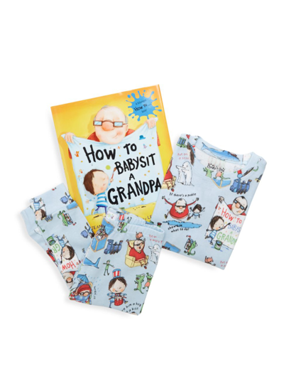 Shop Books To Bed Little Boy's 3-piece How To Babysit Grandpa Book & Pajama Set In Blue