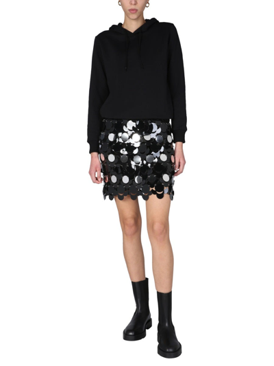 Shop Paco Rabanne Skirt With Mirror-effect Discs In Black