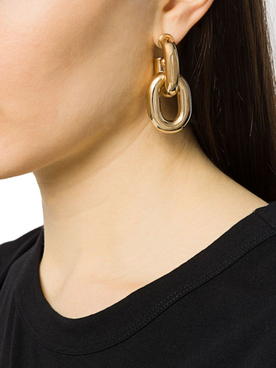 Shop Rabanne Xl Link Double Circle Earrings In Gold