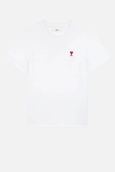 Shop Ami Alexandre Mattiussi Classic Fit Ami De Coeur T-shirt White Unisex