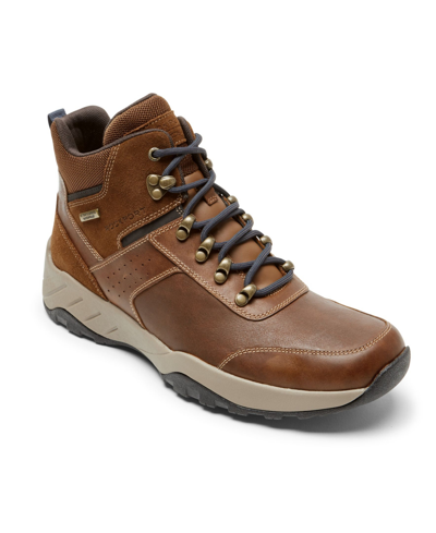 Shop Rockport Men's Xcs Spruce Peak Hiker Shoes In Leather Brown Leather