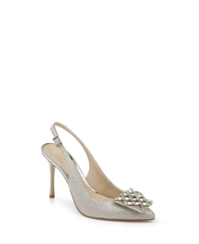 Shop Jewel Badgley Mischka Women's Lisbet Slingback Dress Pumps Women's Shoes In Gold-tone Glitter