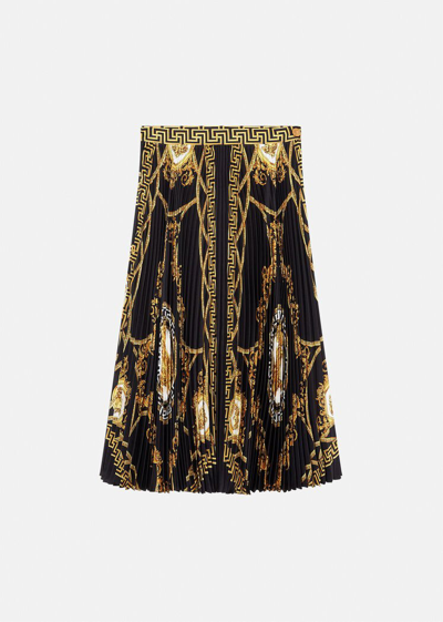Shop Versace La Coupe Des Dieux Pleated Midi Skirt, Female, Black+print, 40