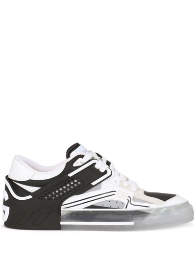 Shop Dolce & Gabbana Transparent Cut-out Sneakers In Schwarz