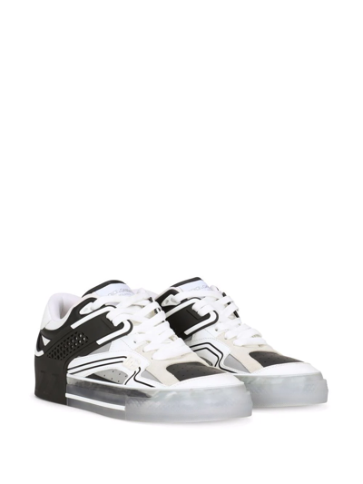 Dolce & Gabbana Transparent Cut-out Sneakers In Schwarz