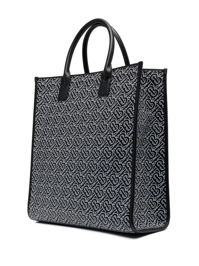 Shop Burberry Monogram-print Tote Bag In Schwarz