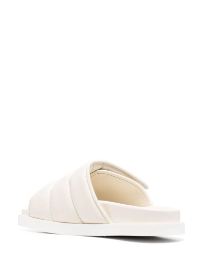 Gia Borghini Women's Gia 3 Padded Leather Slides In Ivory In Nude