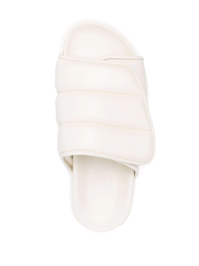 Gia Borghini Women's Gia 3 Padded Leather Slides In Ivory In Nude