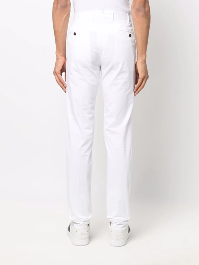 Shop Pt01 Mid-rise Slim-cut Chinos In Weiss