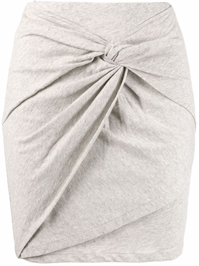 Shop Iro Ruched Mini Skirt In Grau
