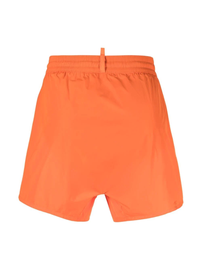Shop Dsquared2 Drawstring Swim Shorts In Orange