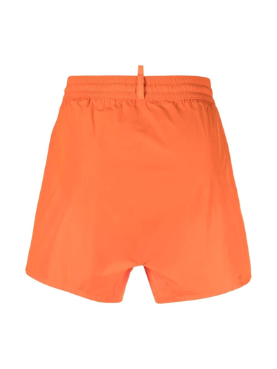 Dsquared2 Side Zip-detail Swim Shorts In Orange