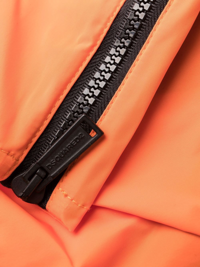 Dsquared2 Side Zip-detail Swim Shorts In Orange