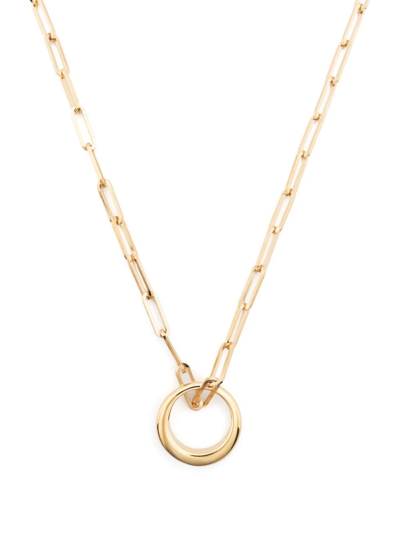 Shop Isabel Marant Circular Pendant Necklace In Gold