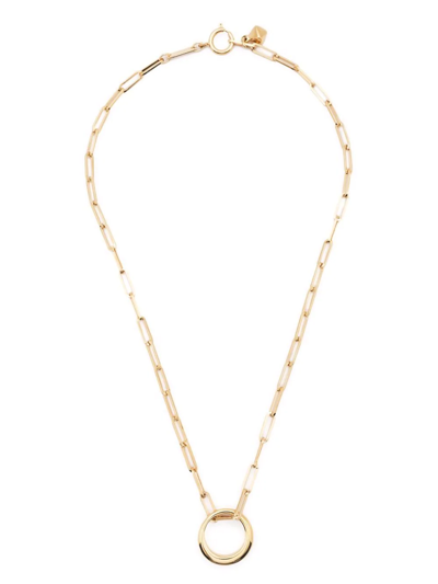 Shop Isabel Marant Circular Pendant Necklace In Gold