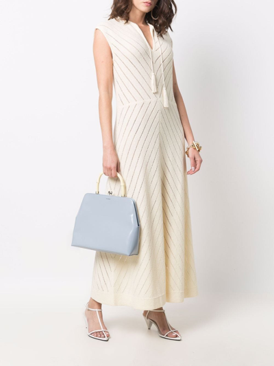 Jil Sander Goji Square-frame Tote In Blau