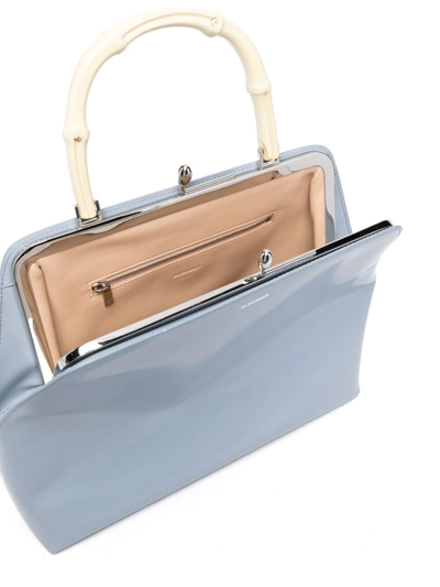 Jil Sander Goji Square-frame Tote In Blau
