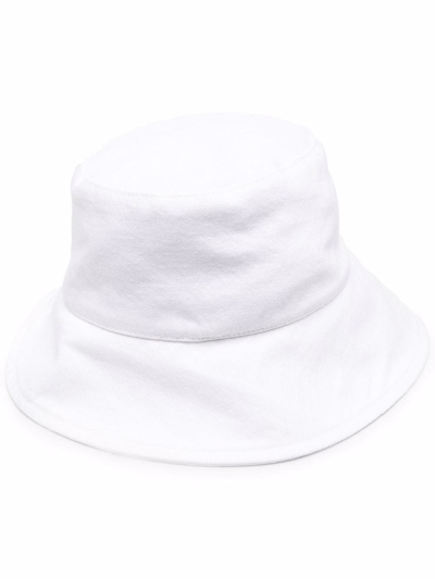 Shop Isabel Marant Loiena Denim Bucket Hat In Weiss