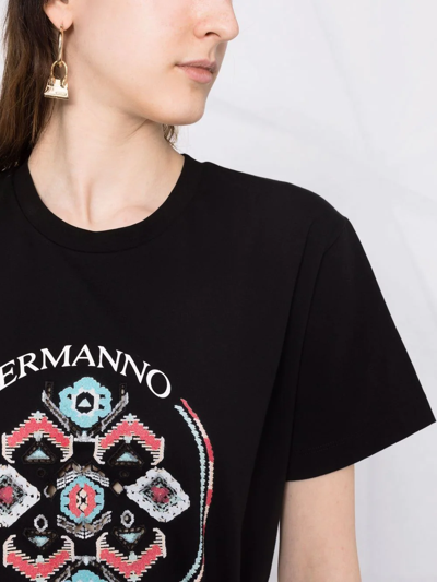 Shop Ermanno Scervino Logo-print Cotton T-shirt In Schwarz