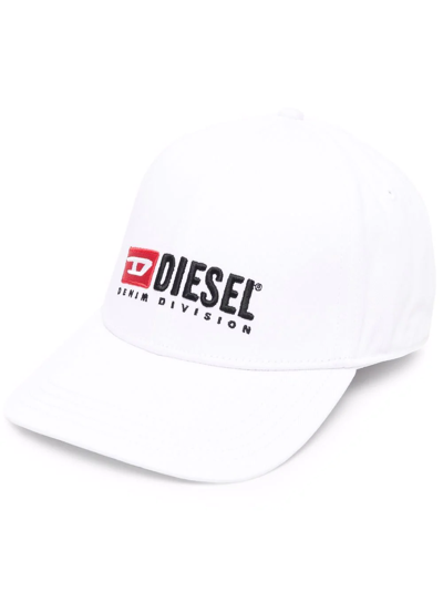 Shop Diesel Corry-div Cotton Baseball Cap In Weiss