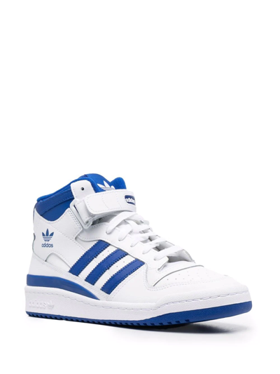 Adidas Originals Forum Mid-top Lace-up Sneakers In White/team Royal  Blue/white | ModeSens