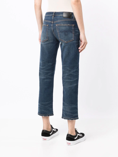 Shop R13 Boy Straight-leg Cropped Jeans In Blau