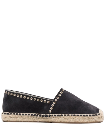 Shop Isabel Marant Eyelet-embellished Suede Espadrilles In Schwarz