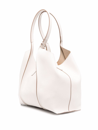 Tod's Leather Panelled Tote Bag In Weiss
