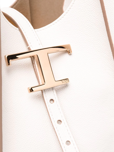 Tod's Leather Panelled Tote Bag In Weiss
