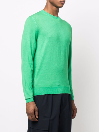 Shop Drumohr Crew-neck Knit Jumper In Grün