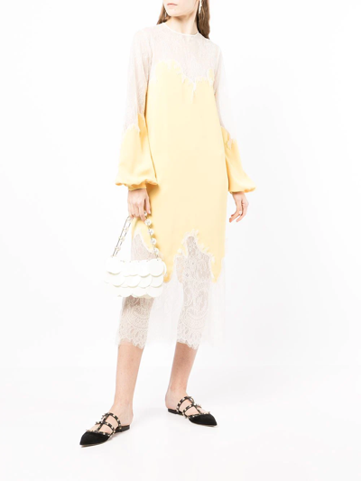 Costarellos Panelled Sheer Dress In Gelb