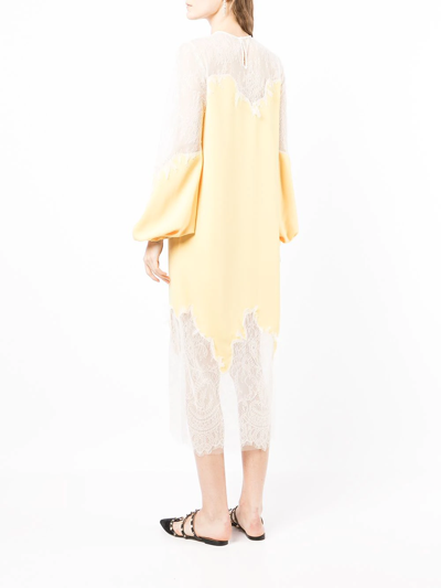 Shop Costarellos Panelled Sheer Dress In Gelb