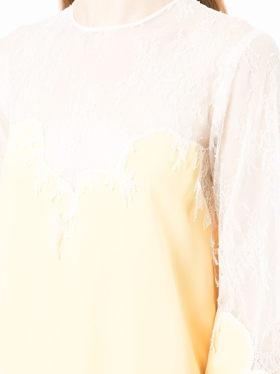 Shop Costarellos Panelled Sheer Dress In Gelb