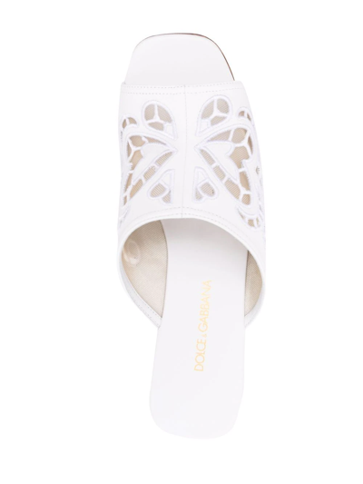 Dolce & Gabbana Logo-plaque Platform-sole Sandals In Weiss