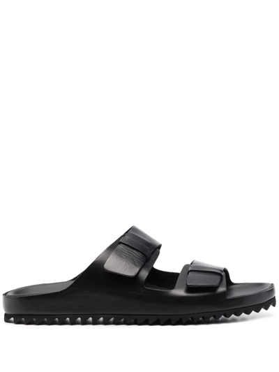 Officine Creative Black Leather Crossover Slide Sandals Officine Creative Inner Crossover Leather Sandals Black by  main image 4